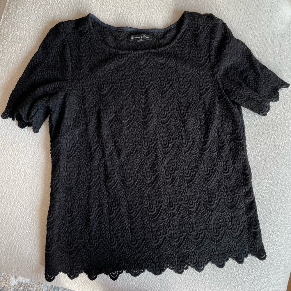 Scallop Lace Top - Black XS - Broadway and Broome by Madewell